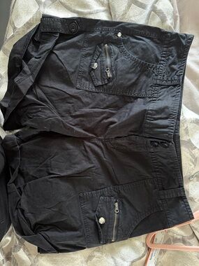 INC Black Cargo Pocket Shorts